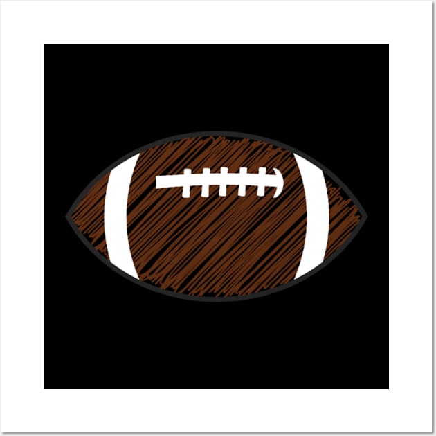 Scribble Football Sketch Football Wall Art by StacysCellar